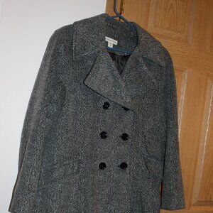 Women's Grey Double breasted Peacoat size Medium by Coldwater Creek